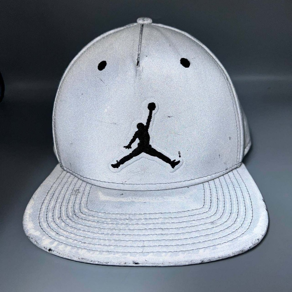 Air Jordan Hat Men Gray Black Reflective Jumpman Snap Back Cap